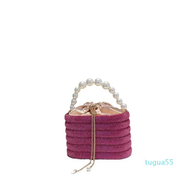 Feminino 2023 pequena água doce diamante pérola corrente gaiola de pássaro bolsa portátil um ombro crossbody