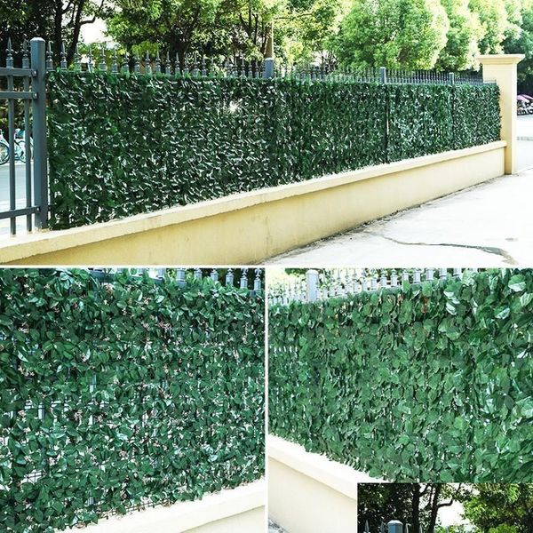 Decorações de jardim Plantas Artificiais Cerca Decoração Quintal para Casa Parede Landsca Fundo Verde Folha Ramo Net Drop Delivery Pátio Gramado Otheo