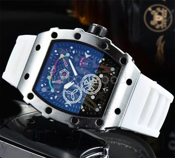 Moda relógio de quartzo movimento designer mens relógios de alta qualidade à prova d 'água montre homme esqueleto metal cinco pontas estrela relógio de borracha hiphop dh011 C23