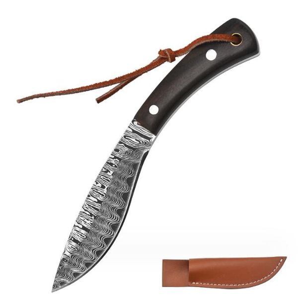 Tragbare Outdoor Damaskus Messer Klinge Professionak Küche Chef Fleisch Cleaver Messer Hohe Härte Scharfe Messer Mit leder scheide