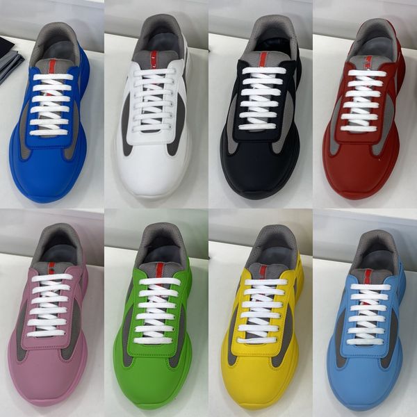 Prades Shoes Shoes 8 Colors America Cup Cune Sneakers Men Men Dopamine Яркие низкие кружевные шнурки ткани тканевые нейлоновые сетки бегуны с баскетбольной спортивной обуви Loafer Boo Boo