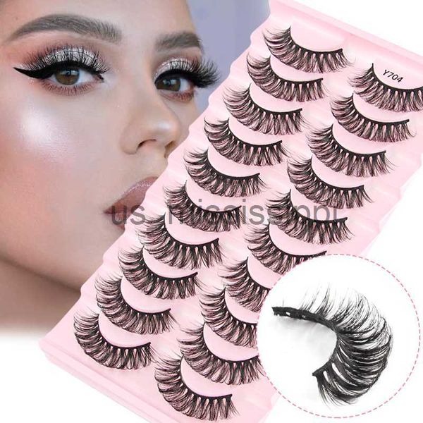 Cílios Postiços SHIDISHANGPIN 3510Pairs Cílios Postiços Maquiagem Soft Faux Mink Cílios Reutilizáveis Naturais Fofos Meio Cílios Produto de Maquiagem x0830