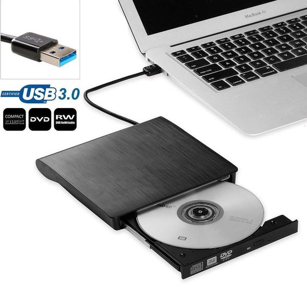 Leitor de CD Portátil USB 30 Slim Externo DVD RW Gravador Drive Leitor Unidades ópticas para laptop PC DVD 1 pc 230829