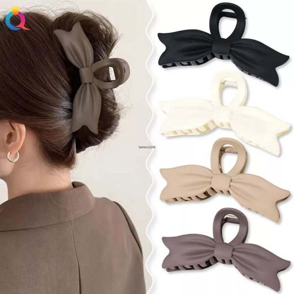 Garras de cabelo acrílico de qualidade, para mulheres, moda coreana, grande tubarão, laço de cabelo, caranguejos, meninas, grampos de cabelo, suporte de rabo de cavalo