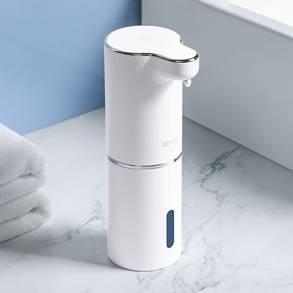 Flüssigseifenspender, automatischer Schaumspender, Badezimmer, intelligente Handwaschmaschine mit USB-Aufladung, weißes, hochwertiges ABS-Material, 230829
