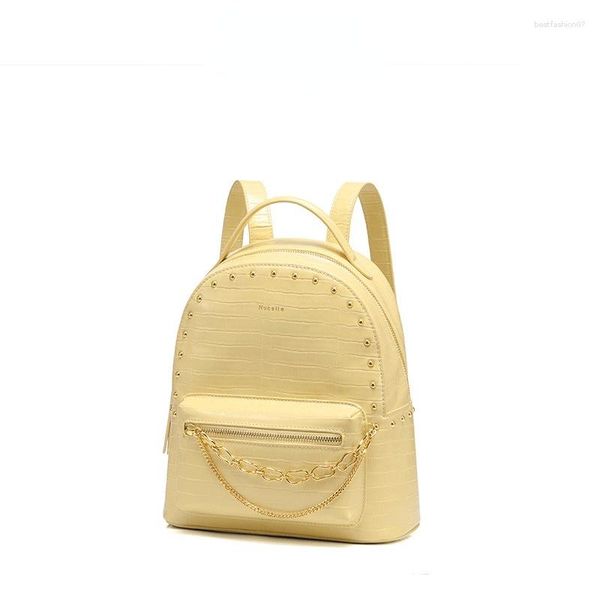 Borse da scuola Zaino versatile da donna alla moda Borsa a spalla singola con catena di tendenza di alta qualità Casual di lusso per ragazze adolescenti