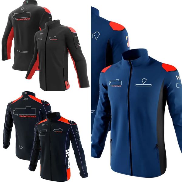 Moto Team 2023 Giacca con zip intera Giacca da corsa di motocross antivento Giacca da motociclista Autunno Inverno Moda uomo Soft Shell