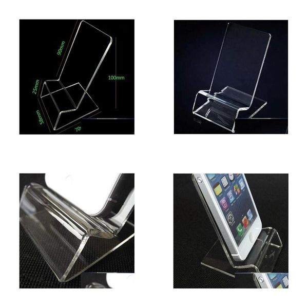 Outros artigos diversos domésticos Entrega rápida Acrílico Celular Celular Display Stands Suporte para 6 polegadas Smartphone Drop Home Garden Dhv0J