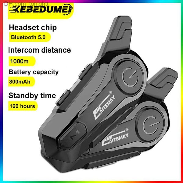 1/2 Stücke Bluetooth Intercom Motorradhelm Bluetooth Headset für 2 Fahrer Intercomunicador Moto Interphone Headset Wireless Q230830