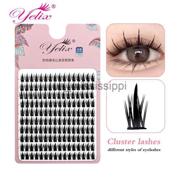 Falsche Wimpern Yelix 160 Cluster Anime-Wimpern Cosplay-Wimperncluster dünne japanische Make-up-Spikes Wimpernstränge Wimpern x0830