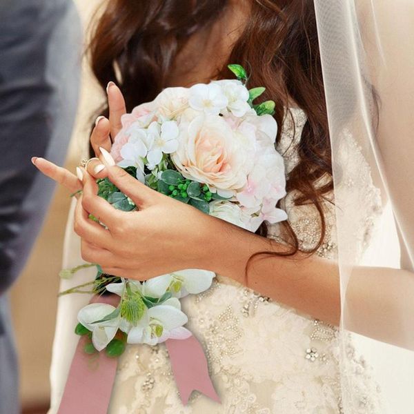Декоративные цветы искусственная рука цветочная вечеринка букет свадебный свадебный букеты для годовщины невесты