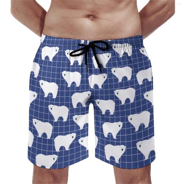 Shorts masculinos nórdico placa animal verão urso polar impressão surf praia calças curtas machos secagem rápida bonito personalizado plus size troncos