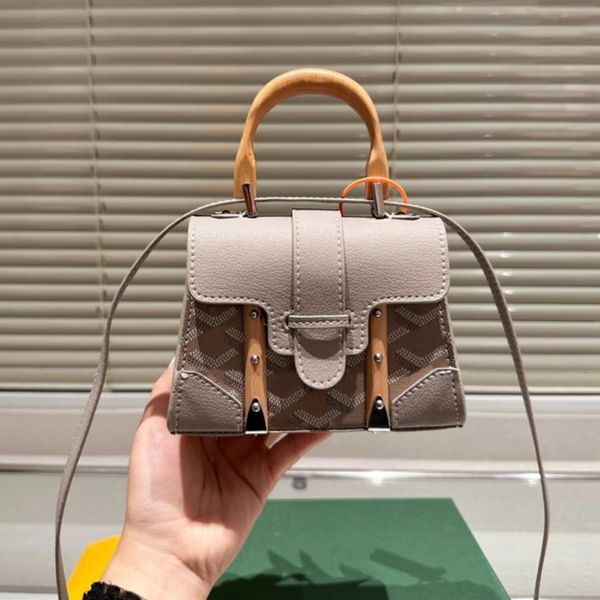 2023 Mini Saigons Borse a spalla borsa di design borsa a tracolla borsa da donna moda borsa manico in legno stampa lettere in pelle 5A