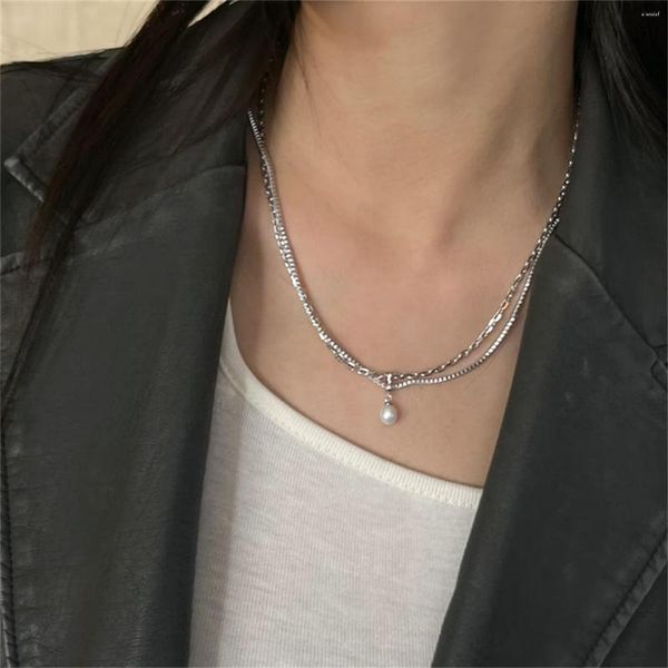 Anhänger Halsketten Imitation Perle Kristall Herz Doppelschicht Schlüsselbein Kette Halskette Für Frauen Mädchen Böhmen Schmuck Geschenke