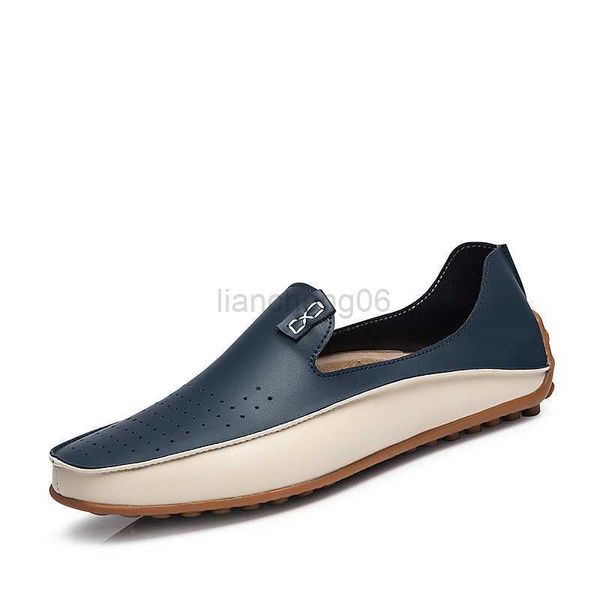 Kleidschuhe Sommer Blau Niedrige Flache Schuhe Müßiggänger Männer Ultraleichte klassische Fahrschuhe Männlich Größe 47 Weiches Leder Bootsschuhe Herren Freizeitschuhe L0830