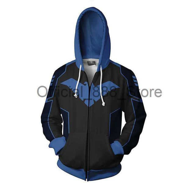 Batgirl Robin Nightwing Hoodie Legião Cosplay Traje 3D Impresso Hoodie Jaqueta Fina para Homens Mulheres Sportswear X0830