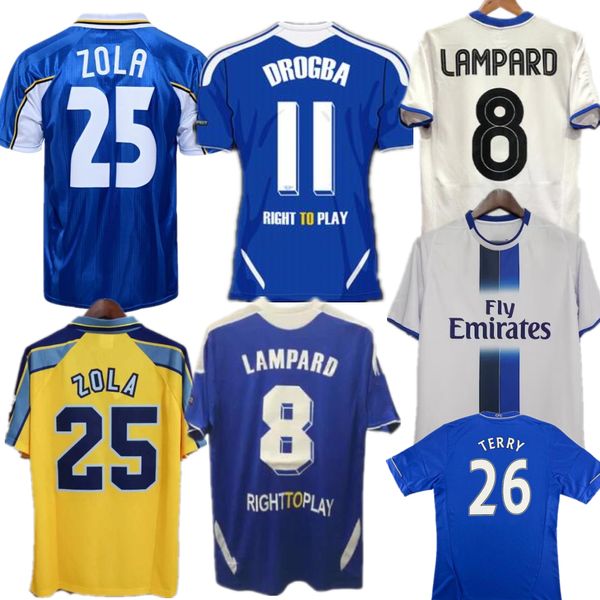 Футбольные майки ZOLA cfc Retro 97 99 Классическая футбольная рубашка DROGBA LAMPARD 11 12 13 TERRY Дома и в гостях HAZARD ROBBEN Винтажная футбольная форма, верх