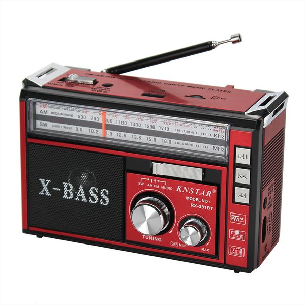 Rádio Rx381bt Tripleband Vintage Cartão Plugin Portátil Bluetooth Speaker FM Semicondutor Rádios Portatil Am Fm 230830