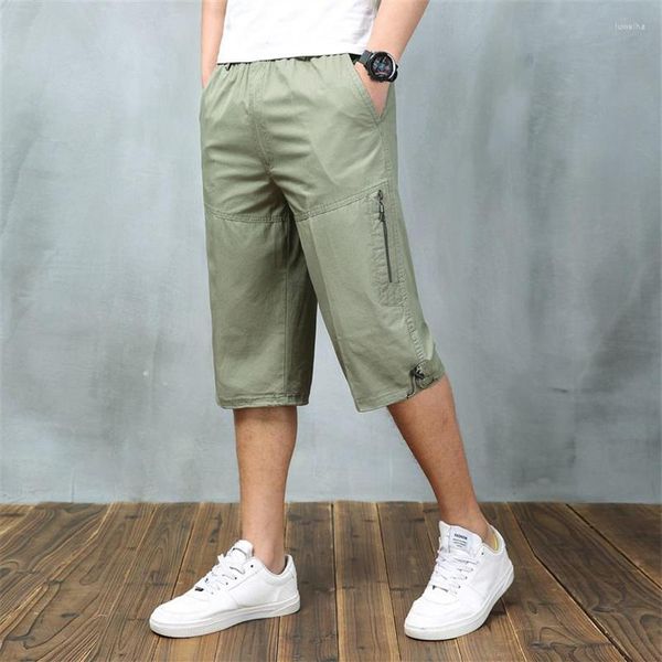 Männer Hosen Männer 2022 Sommer Herren Casual Cargo Baumwolle Homme Atmungsaktive Kalb-länge Groß und Hoch 5XL 6XL Plus größe Hosen Male2048