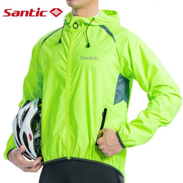 Jaquetas de ciclismo Santic Men's Windproof Cycling Jackets Respirável Reflexivo MTB Bicicleta Roupas Manga Longa Jerseys Bicicleta Casaco de Pele Tamanho Asiático 230829