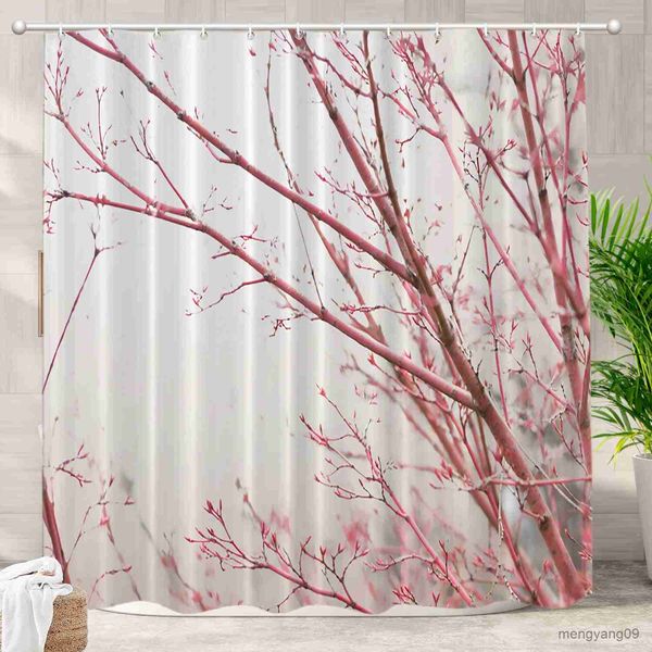 Tende da doccia Fiore di ciliegio Tenda da doccia Fiore acquerello Ciliegio Fiore rosa Tende da bagno impermeabili R230830