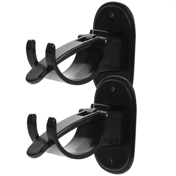 Staffa per asta per tende Ganci Ganci Supporto adesivo da cucina Supporti per bagno Staffe senza trapano Parete Doccia nera