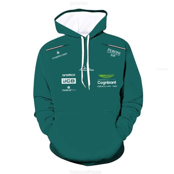 Felpe con cappuccio da uomo Felpe 2023 Aston Martin F1 Giacca Alonso Jersey Uniforme Cappotto allentato Formula 1 Tuta da corsa Abbigliamento da tifoso per uomo e donna Felpa con cappuccio MOTO