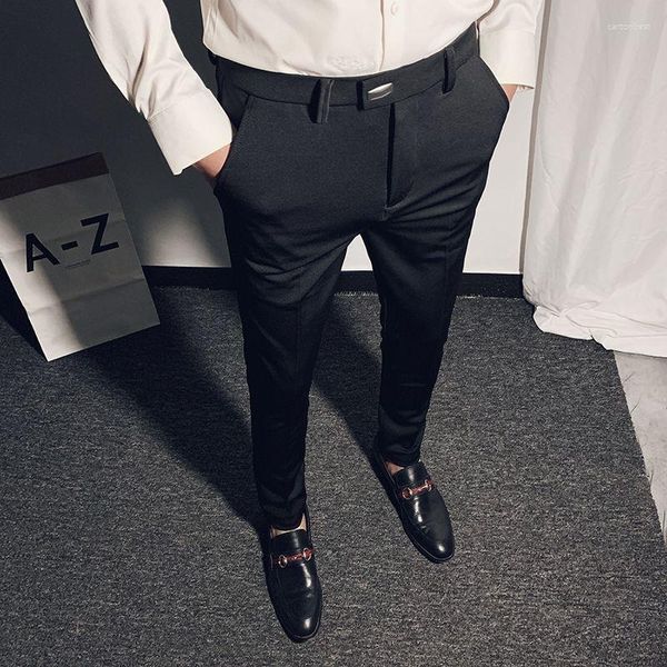 Abiti da uomo Pantaloni eleganti primaverili di grandi dimensioni Pantaloni grandi elasticizzati traspiranti con gamba dritta Pantaloni grigi neri Z145