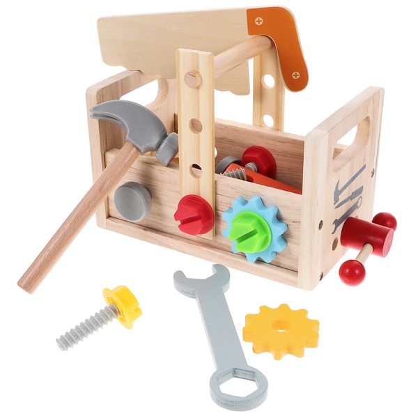 Werkzeuge Werkstatt Werkzeugkasten für Kinder Stem Pretend Bauset Spielen Kleinkind Lustige Motorik Feine Fähigkeiten Pädagogisch Diy Brettspiel Holz 230830