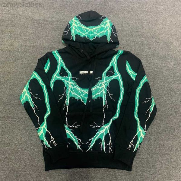 Mens Hoodies Alta Qualidade Reflexivo Desaparecido Desde Quinta-feira Lighing Moda Hoodie Homens 1 Tecido Pesado Mulheres Pulôver Moletons Oversize