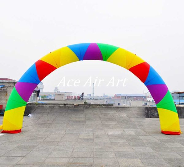 Atacado 8 m W x 4 m H (26x13,2 pés) arco-íris inflável redondo colorido personalizado para decoração de eventos fabricado na China