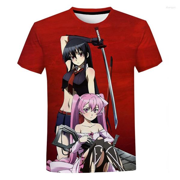 Herren T-Shirts Sexy Girl Shirt Akame Ga Kill 3D-Druck T-Shirt Männer Frauen Mode Kinder Hip Hop Top T-Shirt Jungen Übergroß Anime