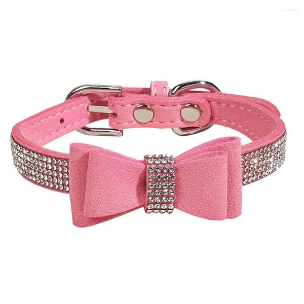 Coleiras para cães Pet Diamond Collar Heavy Duty Rosa Colares Microfibra Viagem Cães Pequenos