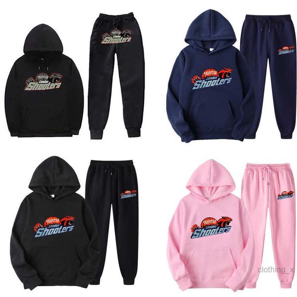 Felpa con cappuccio firmata Trapstar Felpa multicolore Set completo di felpe Felpa con cappuccio Pantaloni sportivi da uomo e da donna Modello placcato oro FZ6P