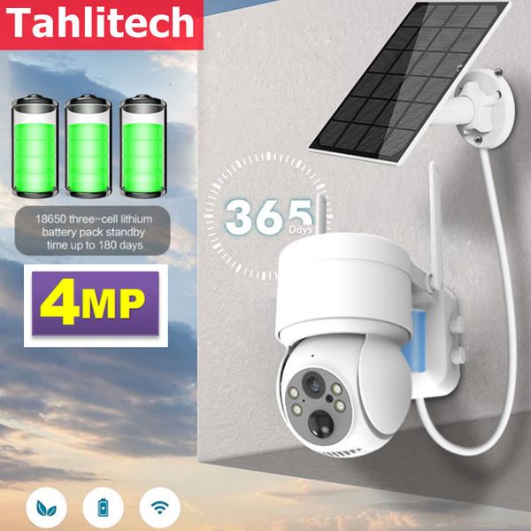 IP -камеры 4MP Wi -Fi Solar Camera PTZ Беспроводная безопасность CCTV Outdoor WiFi с аккумулятором 230830