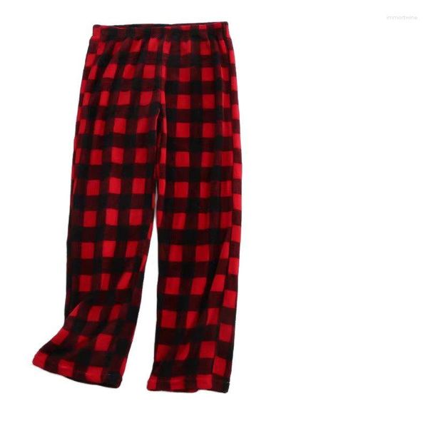 Calças de dormir masculinas calças de lã primavera outono homens lounge pijama calças de dormir