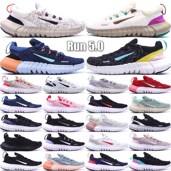 Top Free Run 5.0 Maratona Running Shoes Mens Womens Trainers Run 5s Branco Obsidian University Red Midnight Navy Summit Branco Outdoor Sneakers Tamanho 36-45