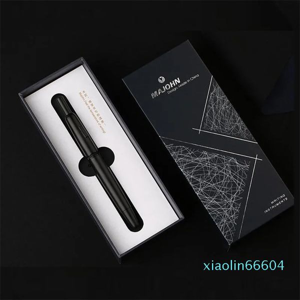 Фонтанные ручки плавно бренда a1 retro matte black antlectable fountain pen 0,4 мм тонкие чернильные ручки для писать канцелярские товары для написания канцелярских товаров