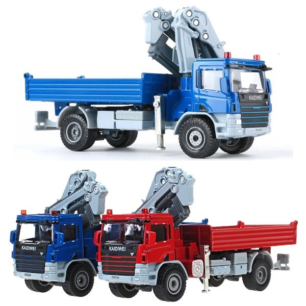 Modellauto aus Druckguss, 1/50, LKW mit Kran, Spielzeugauto, technisches Miniaturfahrzeug, Modell aus Druckgusslegierung, pädagogische Sammlung, Geschenk für Jungen und Kinder, 230829