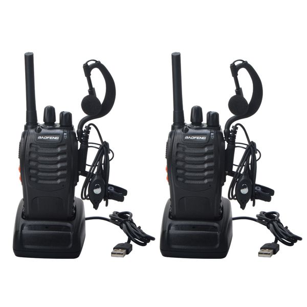 Walkie Talkie 2 Stück Baofeng BF88E PMR 05 W 16 CH UHF 4460062544619375 MHz 125 kHz Kanaltrennung mit USB-Ladegerät Headset 230830