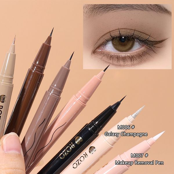 Göz farı astar kombinasyonu 5 katlar ultra ince siyah kahverengi sıvı eyeliner kalem su geçirmez mat aracı beyaz parlaklık ipekböceği kalem makyaj 230829