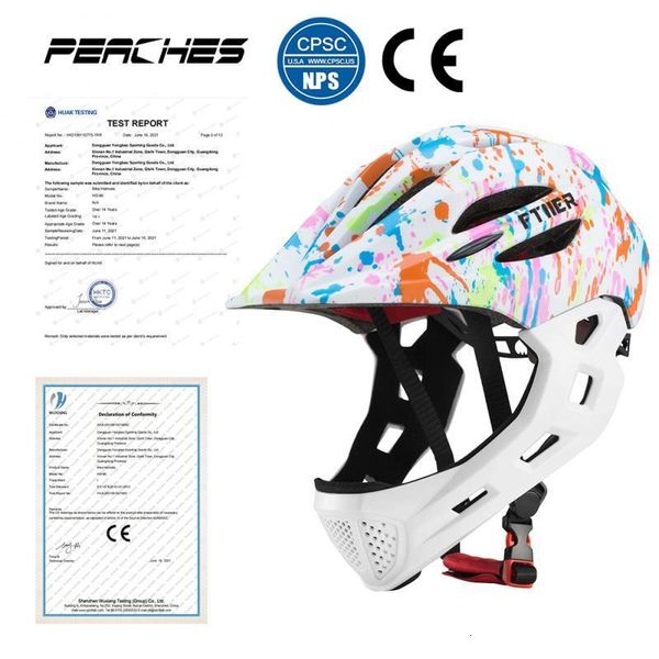 Capacetes de ciclismo em molde capacete facial completo 13 cores capacete de patinação anti-impacto proteção de cabeça respirável para equilíbrio bicicleta scooter bicicleta equitação 230829