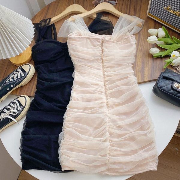Sıradan Elbiseler Vestidos Mujer 2023 OFUZ OLUKLU YAZ GİBİ MADH PATCHWORK KLEFESS Tatlı Vestido Feminos Folds Kore Moda Dropship