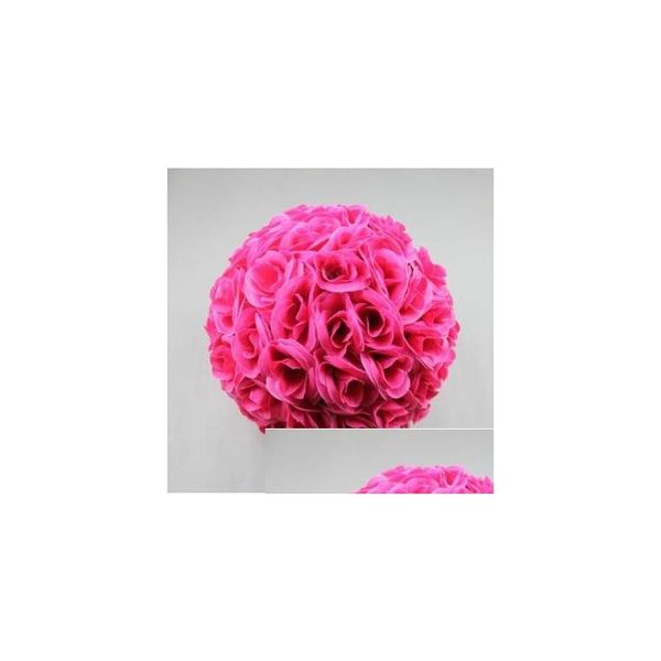 Ghirlande di fiori decorativi 60 cm 23 Crittografia artificiale Rose Fiore di seta Palle da bacio di grandi dimensioni per ornamenti natalizi Weddin Otxvp