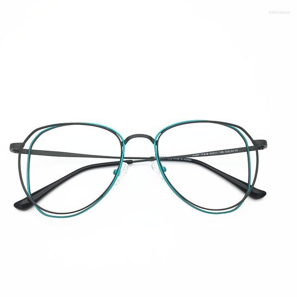 Солнцезащитные очки рамки Belight Optical 2023 прибытие металлические очки рама рамы пилот двойной дизайн рецепт рецепты ретро-очки 755