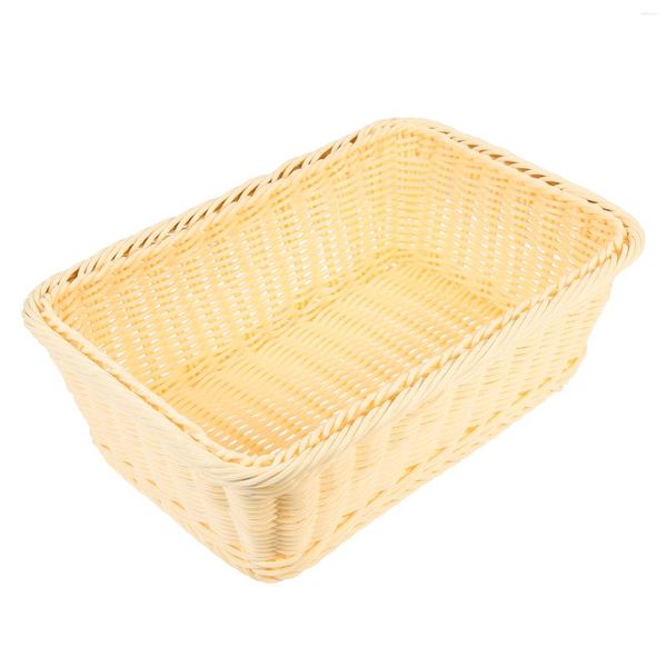 Set di stoviglie vassoi per uova per uova alla diavola plastica in rattan intrecciato per uso domestico cestini per la colazione vassoio porta frutta da cucina