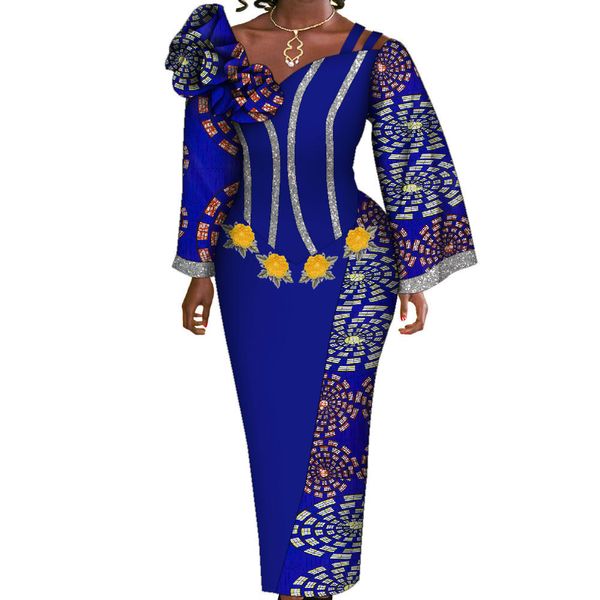 Abiti africani Femme Fashion Patchwork Abiti lunghi Maxi Dashiki per le donne