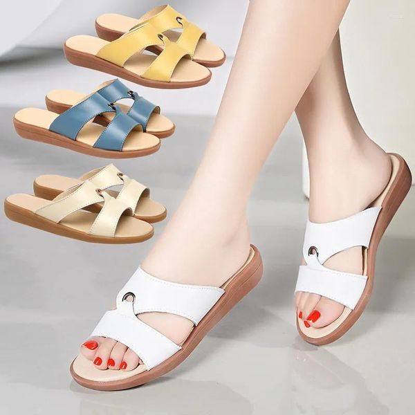 Hausschuhe Sommer Schuhe Strand Slipper Mode Marke Wilde Weibliche Sandalen Original Outdoor Rutschen Weiß Frauen Oxford