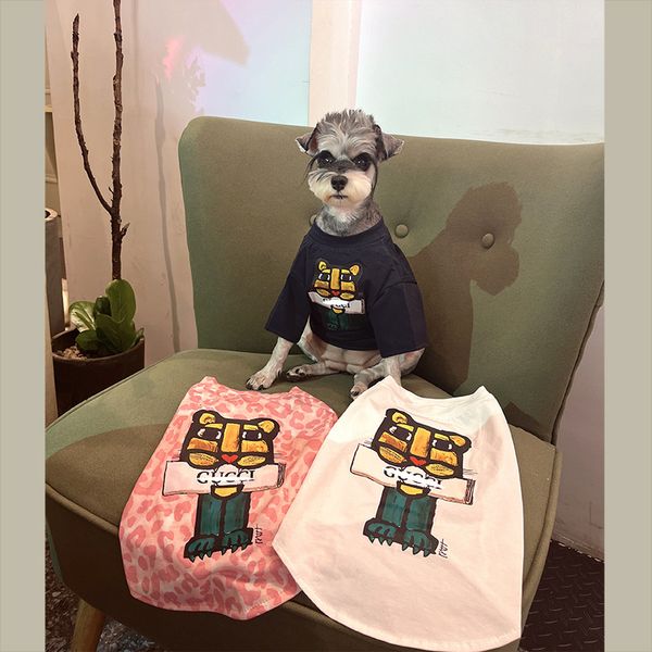 T-shirt per cani da compagnia Felpa Primavera Estate Schnauzer Falcon Teddy Puppy Tiger Print Pullover Moda Pet Cat Dog Clothes Tee