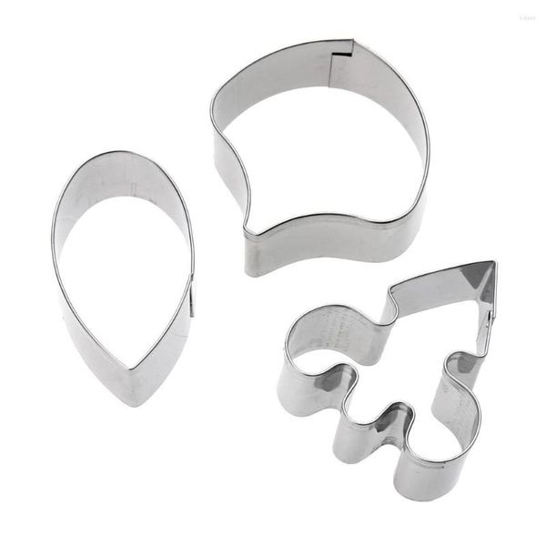 Moldes de cozimento 3 pcs Cookie Cutter Bakeware Rose Pétala Bolo Molde Ferramentas de Decoração de Aço Inoxidável Acessórios de Cozinha para o Natal